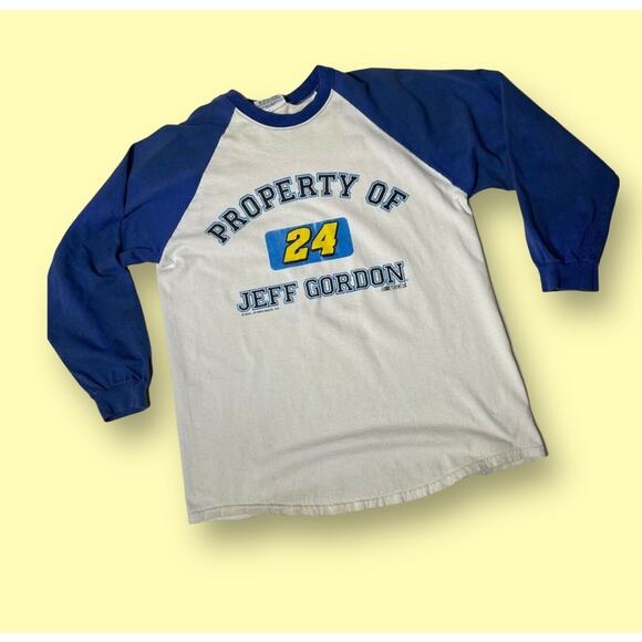 Vintage 2000 Jeff Gordon Nascar 24 Size Large Long Sleeve Baseball Ringer Tee - Picture 1 of 10